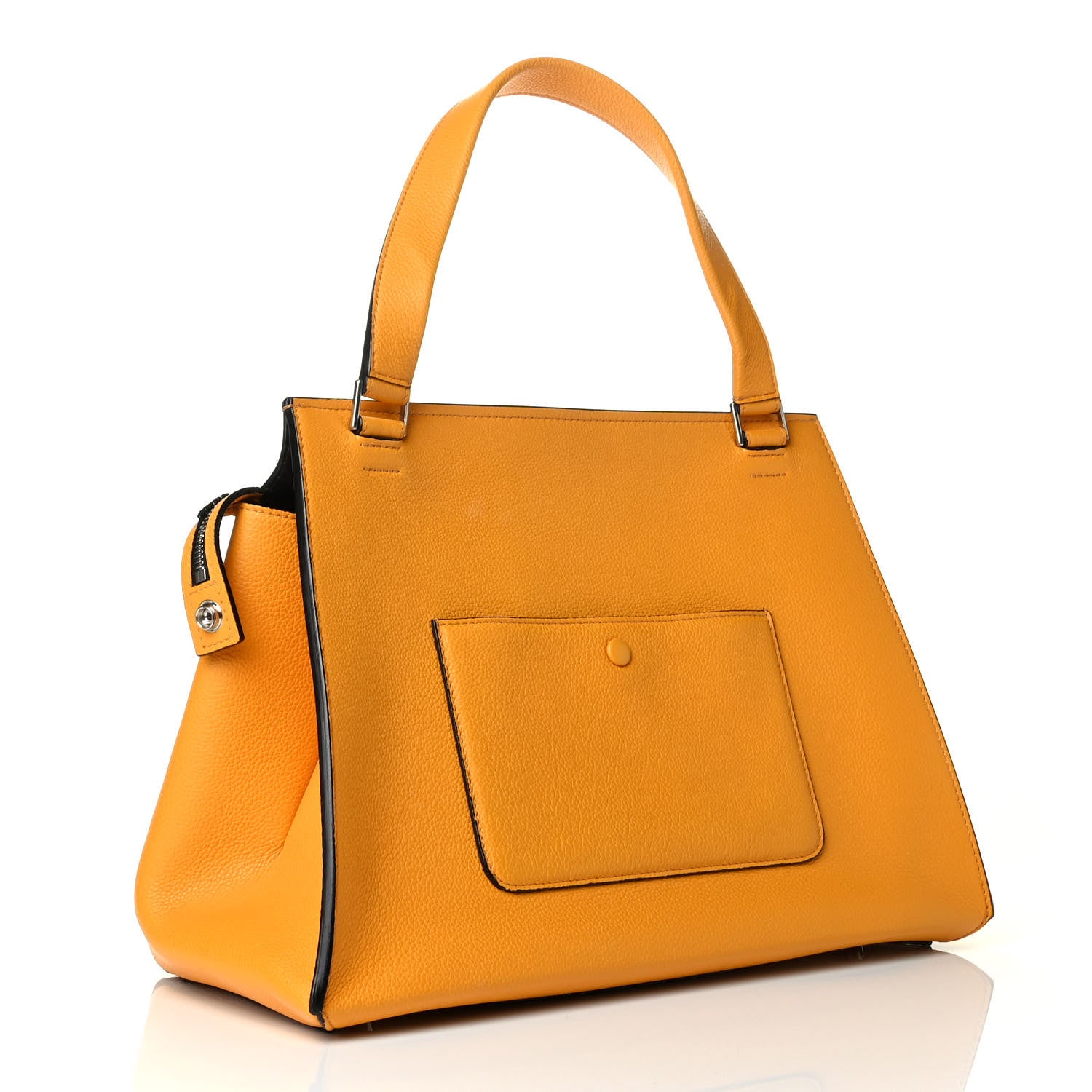 Celine Drummed Calfskin Medium Edge Shoulder Bag Ocre 2 of 8