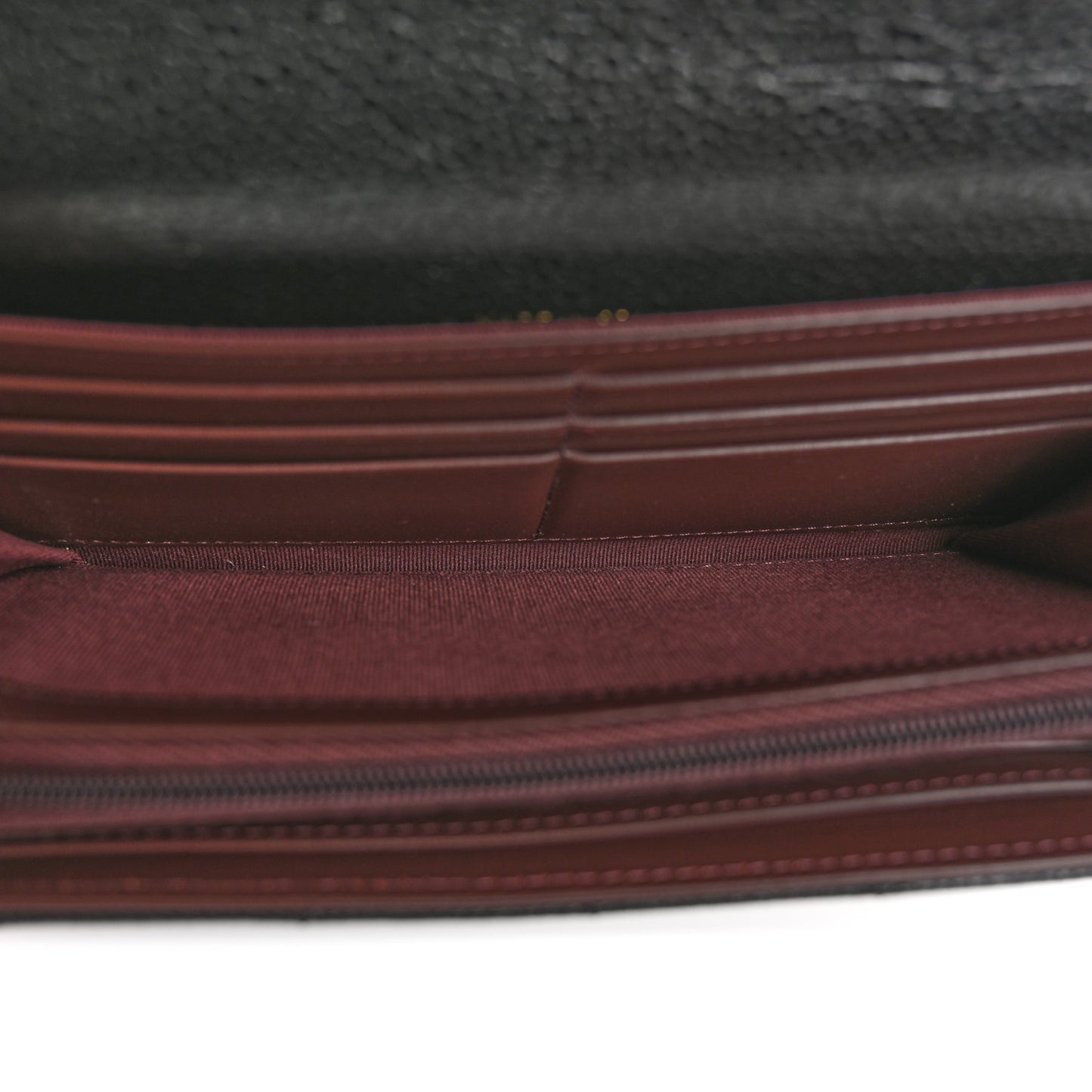 Caviar Quilted Large Gusset Flap Wallet Black