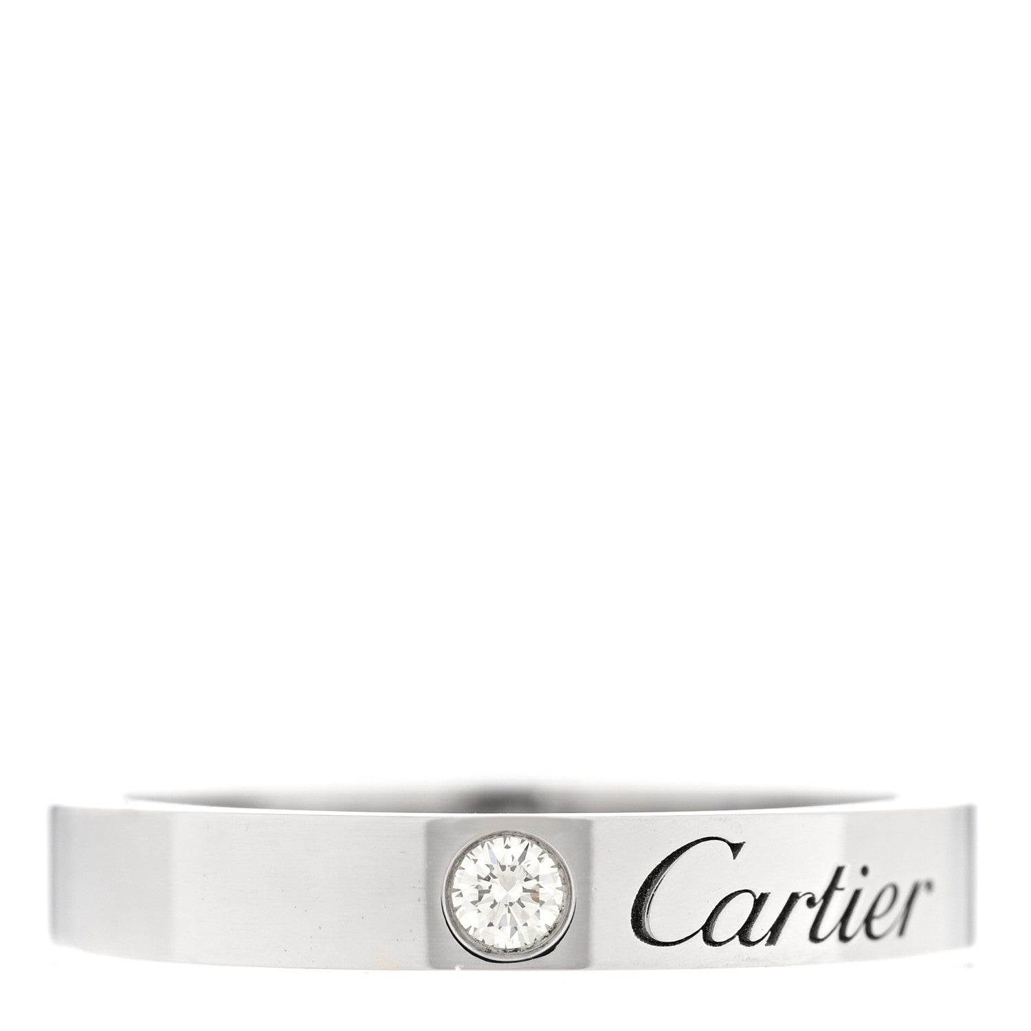 Cartier Platinum Diamond 3mm C De Cartier Wedding Band Ring 50 5.25 1 of 4
