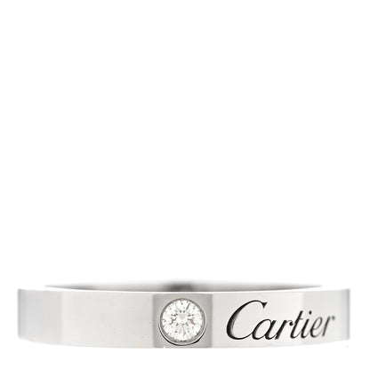 Cartier Platinum Diamond 3mm C De Cartier Wedding Band Ring 50 5.25 1 of 4