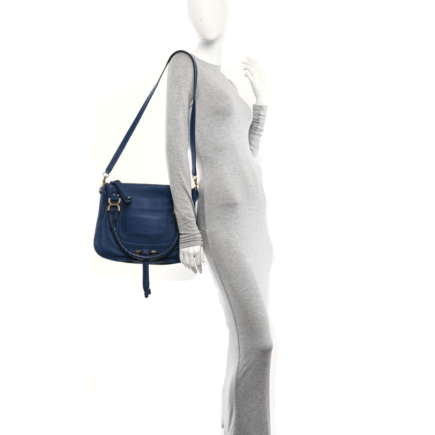 Chloe Calfskin Medium Marcie Satchel Scuba Blue 2 of 9