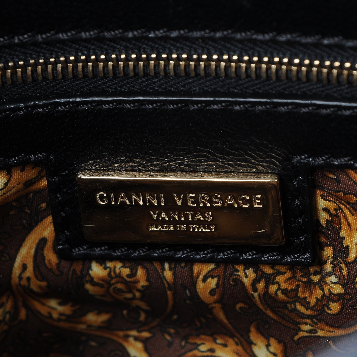 Versace Barocco Quilted Nappa Altea Vanitas Satchel Black 7 of 7