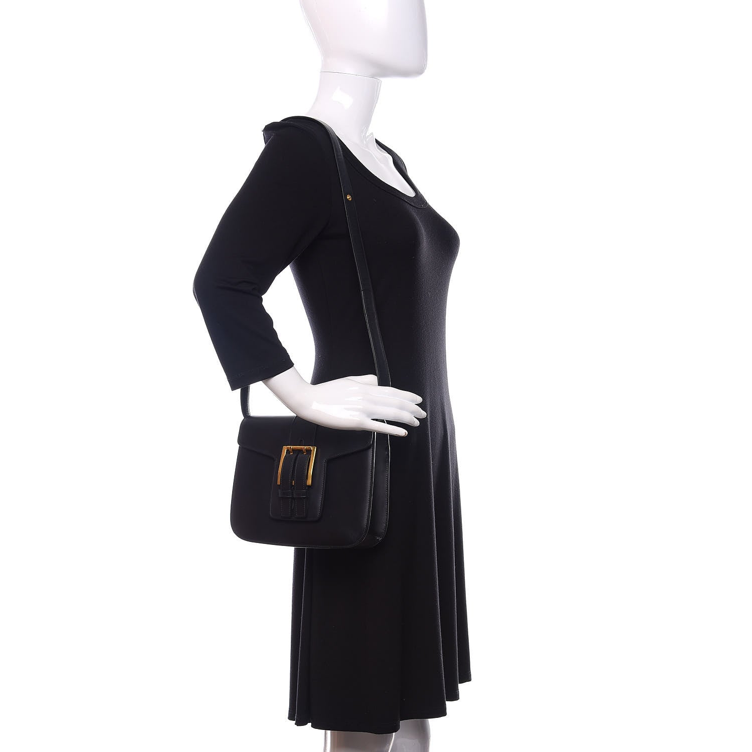 Saint Laurent Smooth Calfskin Nico Shoulder Bag Black 2 of 9