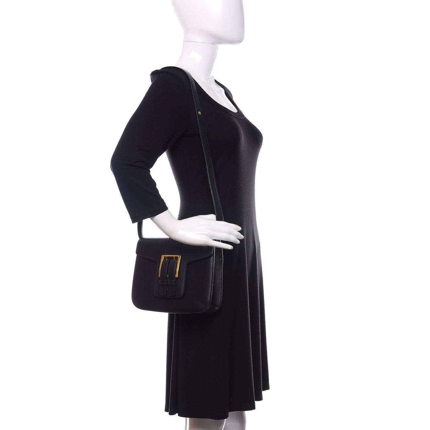 Smooth Calfskin Nico Shoulder Bag Black
