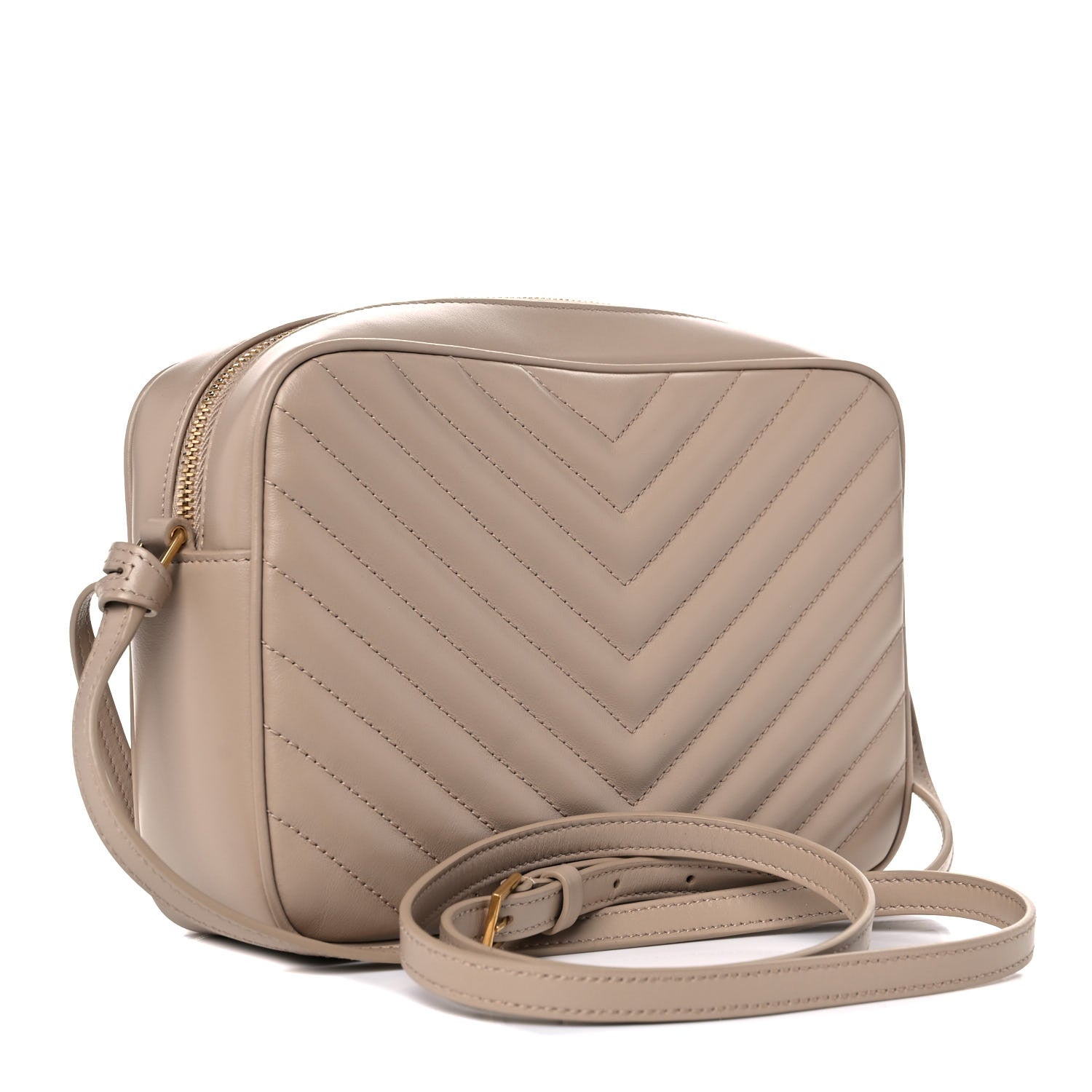 Saint Laurent Calfskin Matelasse Monogram Lou Camera Bag Dark Beige 3 of 10