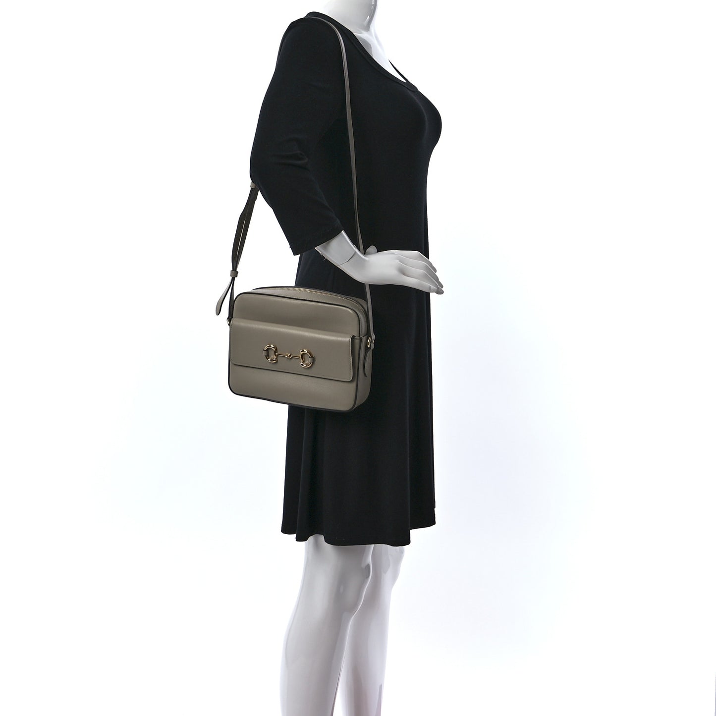 Azalea Calfskin Small Horsebit 1955 Shoulder Bag Oatmeal