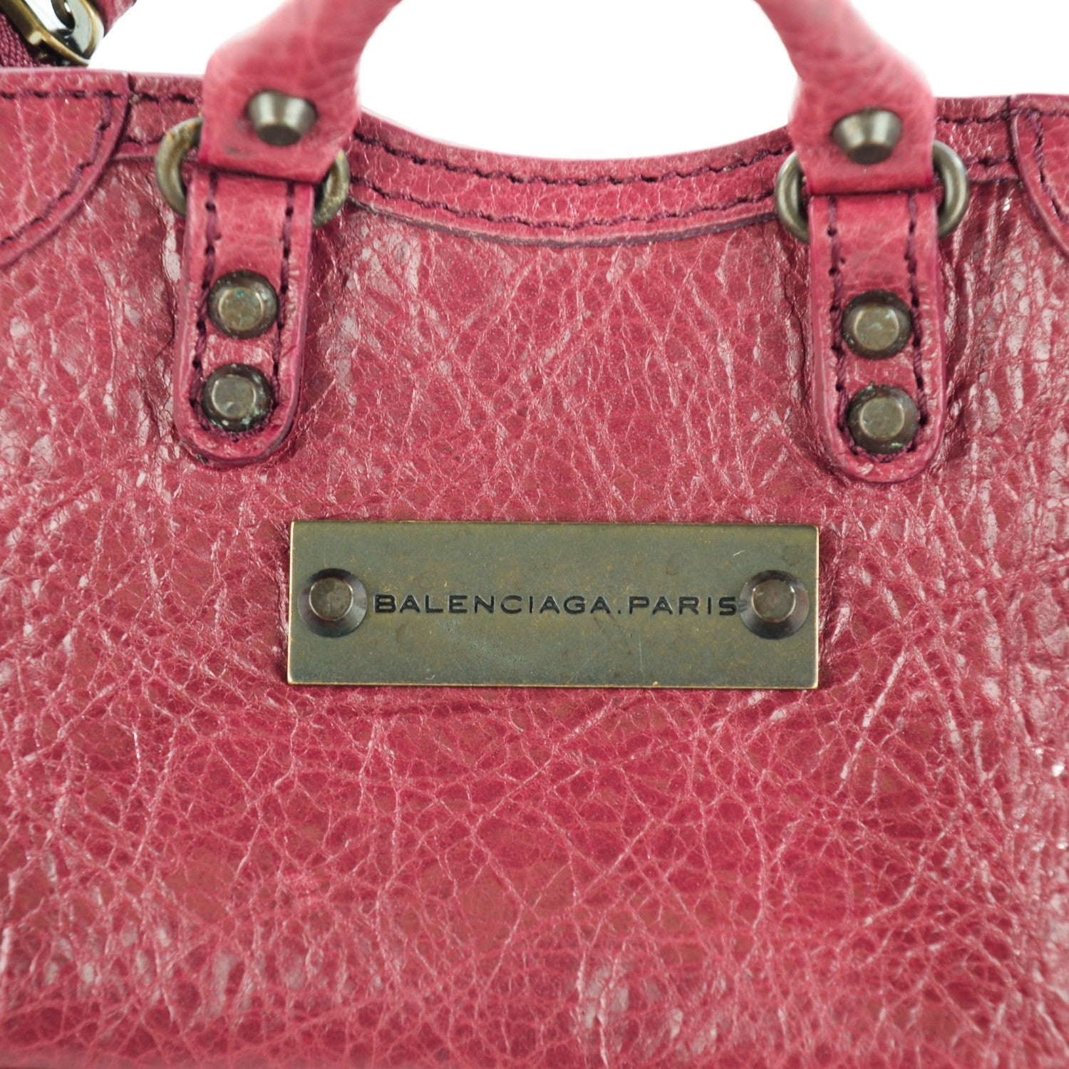 Balenciaga Agneau Mini City Bag Charm Cassis 7 of 8