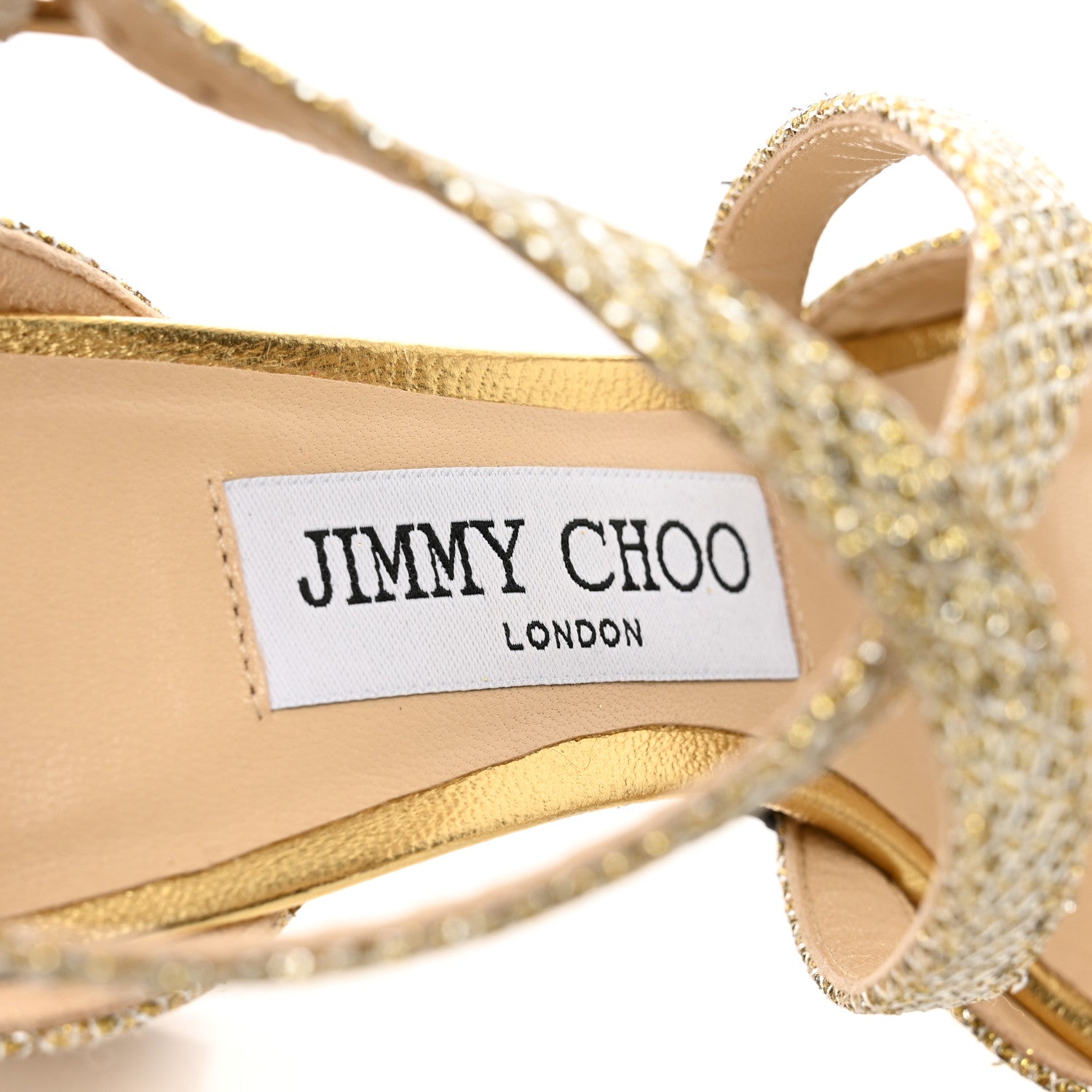 Jimmy Choo Glitter Carrie 85 Sandals 35 Gold 7 of 8