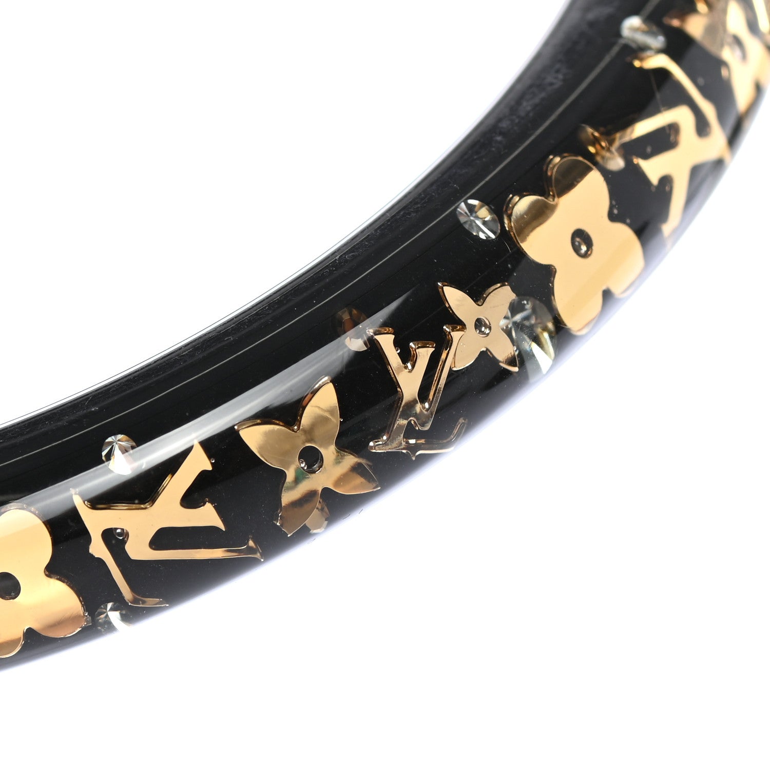 Louis Vuitton Resin Swarovski Medium Inclusion Bracelet PM Black 4 of 4