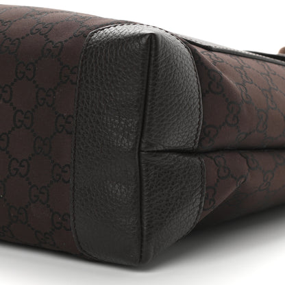 Gucci Nylon Calfskin Monogram Tall Tote Brown 9 of 9