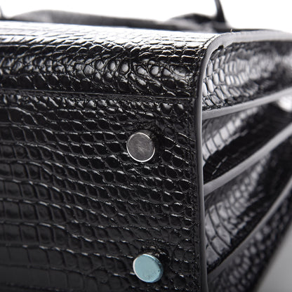 Saint Laurent Calfskin Crocodile Embossed Baby Sac De Jour Black 10 of 10
