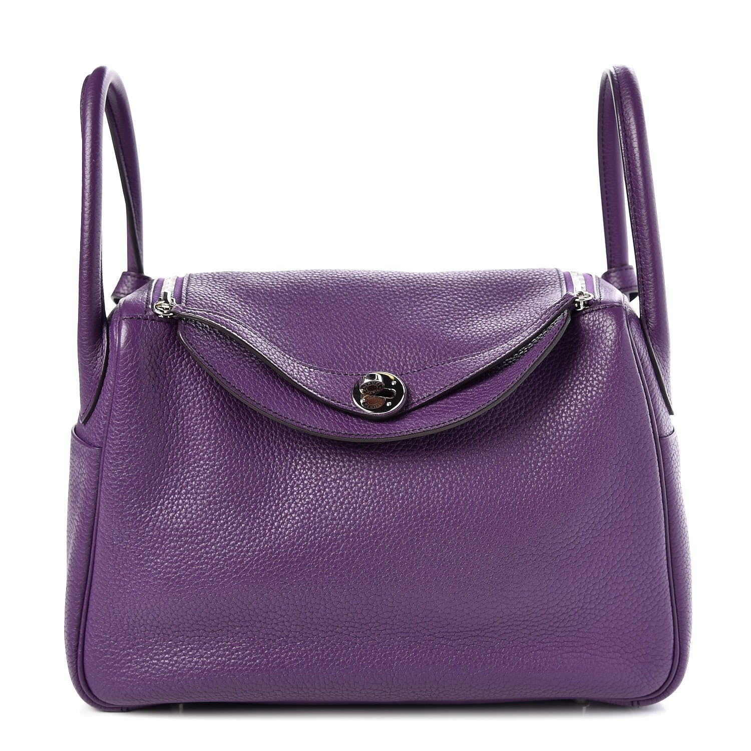 Hermes Taurillon Clemence Eclat Lindy 30 Ultraviolet Bleu Obscur 2 of 11
