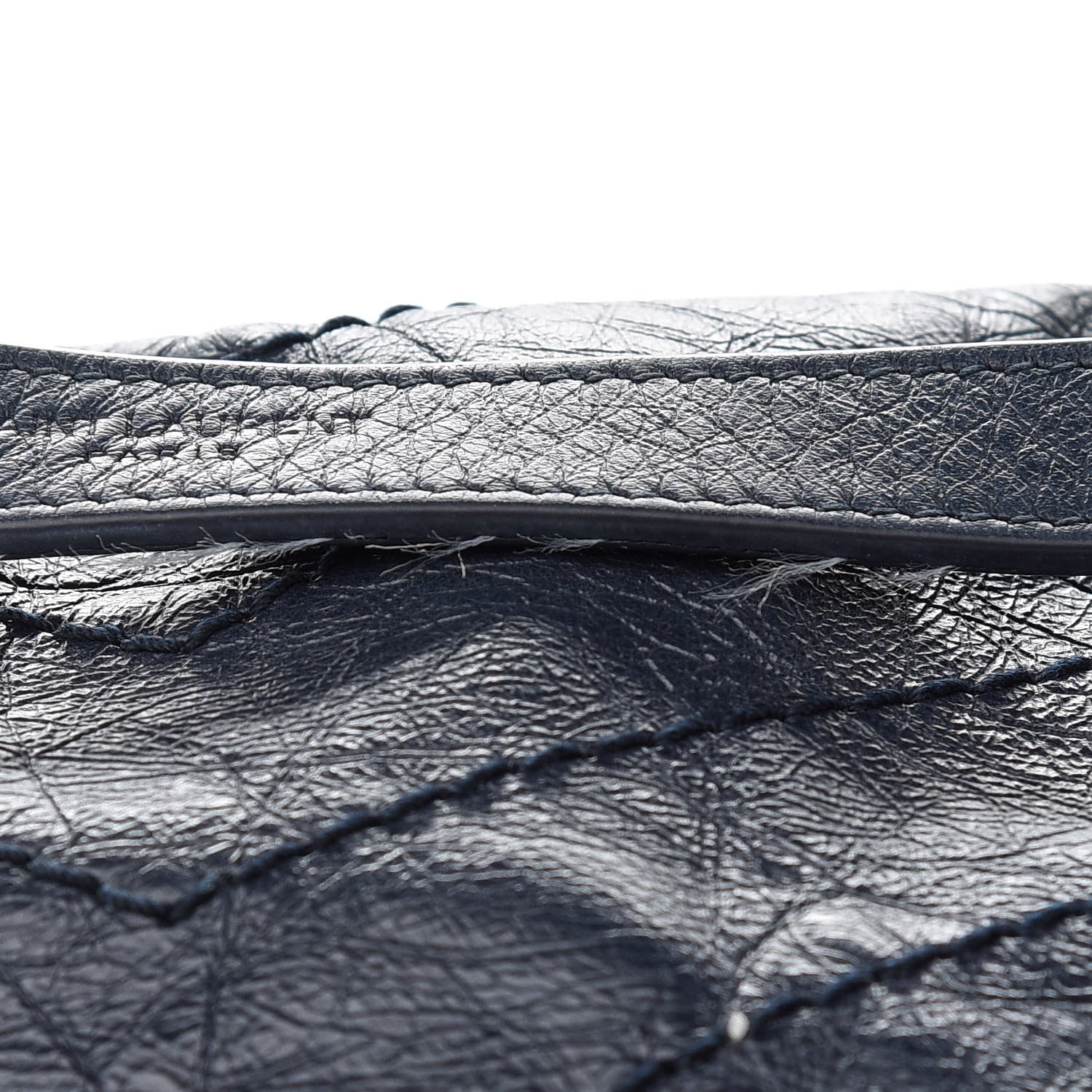 Saint Laurent Crinkled Calfskin Matelasse Monogram Large Niki Chain Satchel Deep Marine 12 of 14