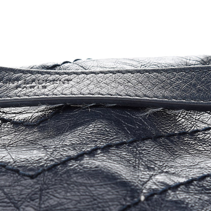 Saint Laurent Crinkled Calfskin Matelasse Monogram Large Niki Chain Satchel Deep Marine 12 of 14