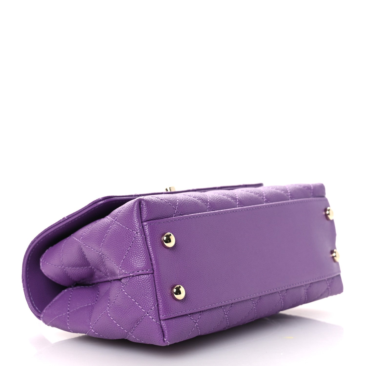 Chanel Caviar Quilted Mini Coco Handle Flap Purple 4 of 14