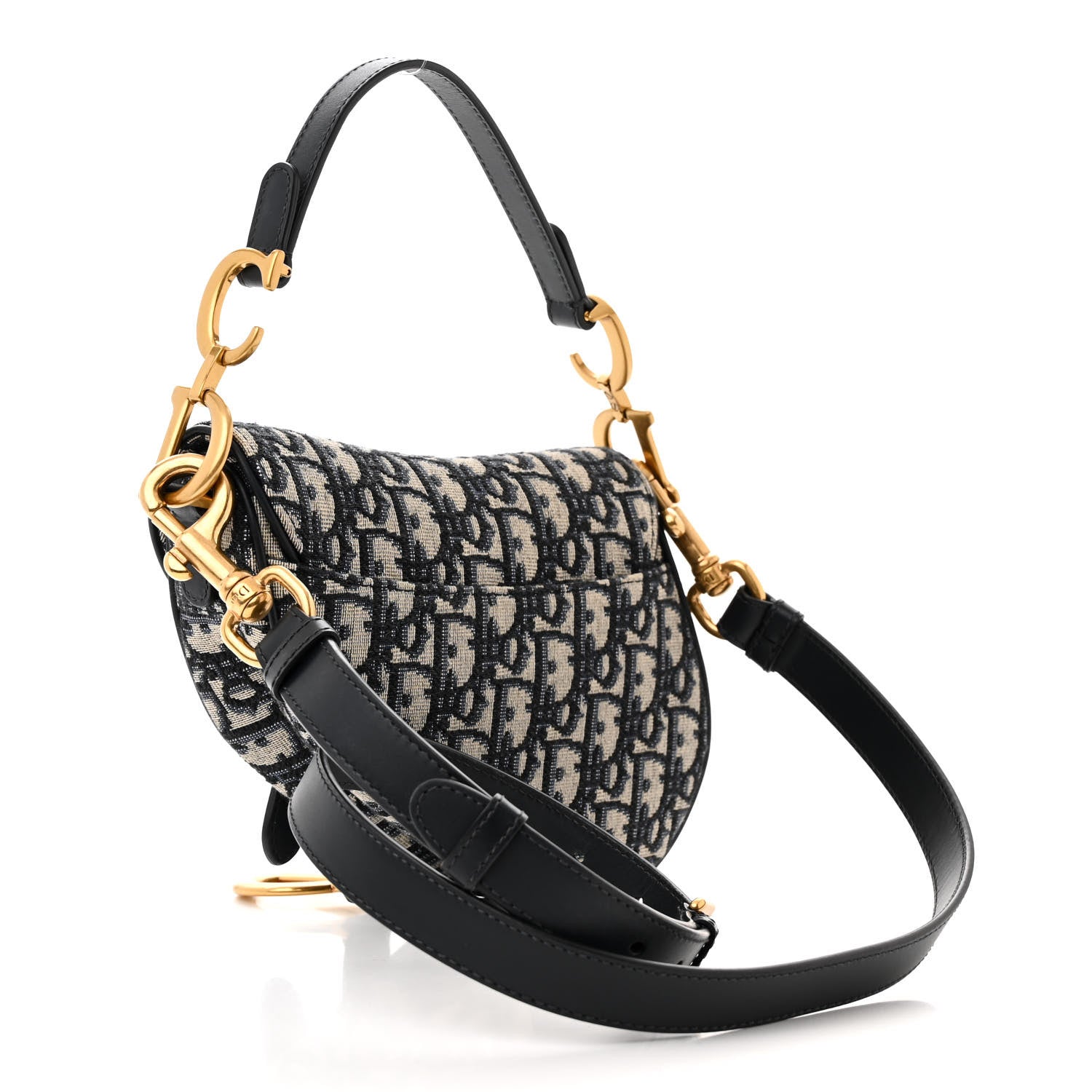 Christian Dior Oblique Mini Saddle Bag With Strap Blue 3 of 11