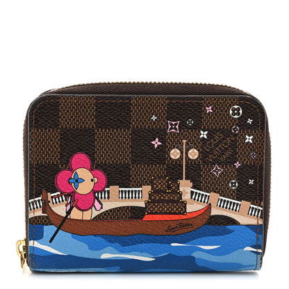 Louis Vuitton Damier Ebene 2019 Christmas Animation Zippy Coin Purse Blue 1 of 7