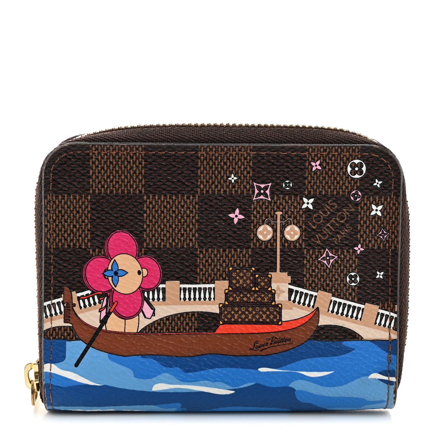 Louis Vuitton Damier Ebene 2019 Christmas Animation Zippy Coin Purse Blue 1 of 7