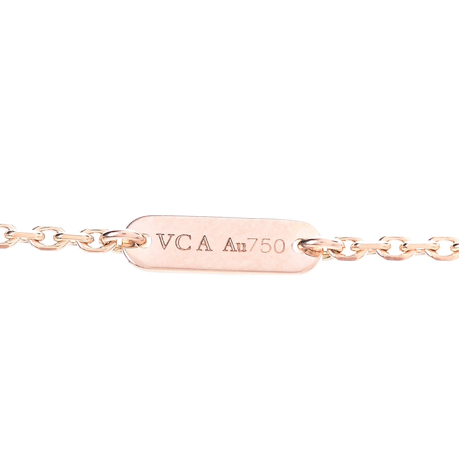 Van Cleef & Arpels 18K Rose Gold Diamond Carnelian Vintage Alhambra Pendant Necklace 4 of 7