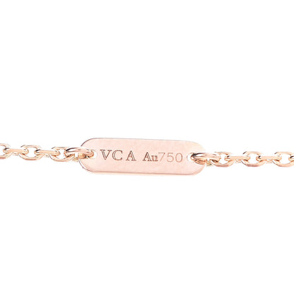 Van Cleef & Arpels 18K Rose Gold Diamond Carnelian Vintage Alhambra Pendant Necklace 4 of 7