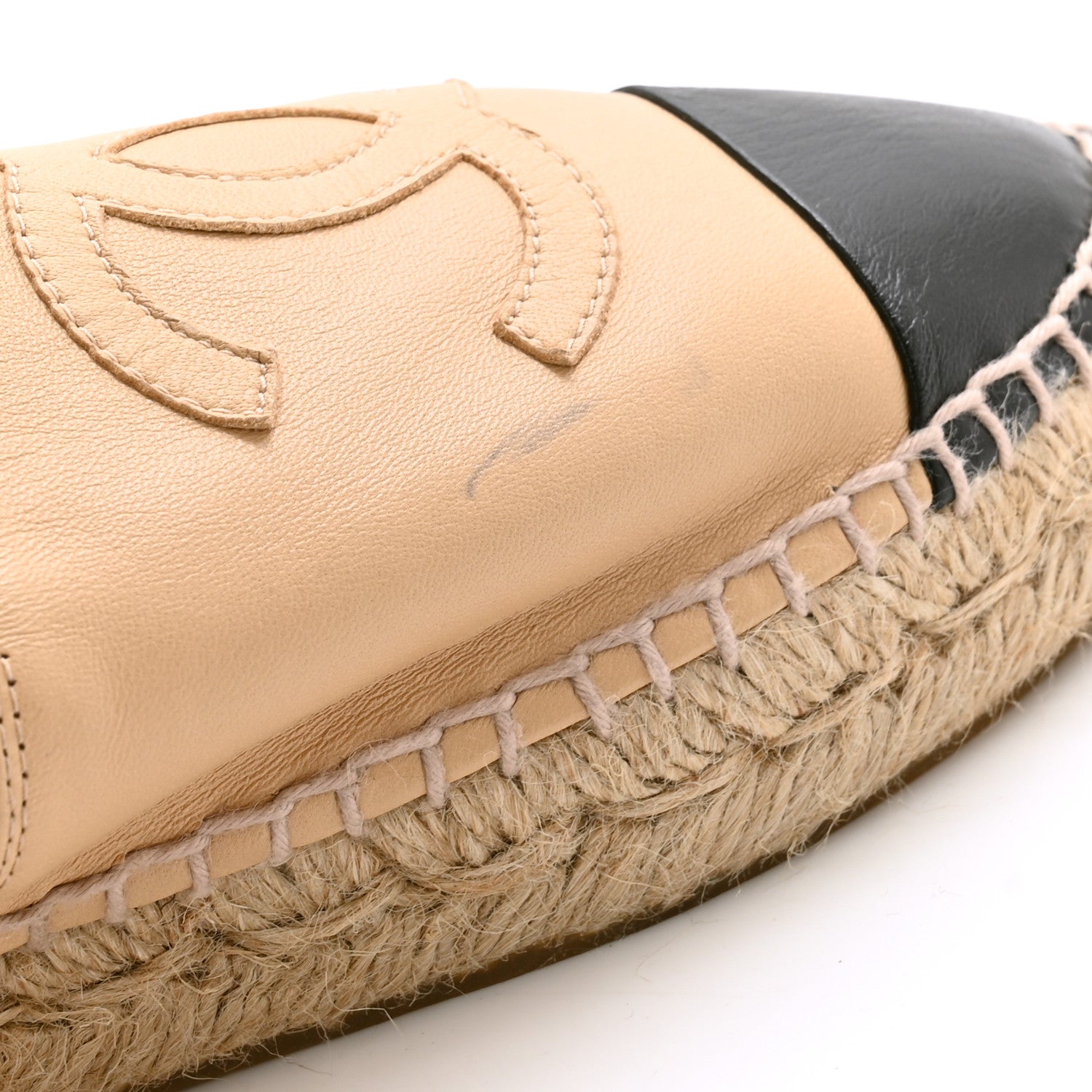 Chanel Lambskin CC Espadrilles 40 Beige Black 10 of 11