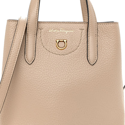 Salvatore Ferragamo Tumbled Calfskin Gancini Mini Bag Beige 7 of 9