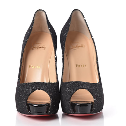Christian Louboutin Glitter New Very Prive 120 Pumps 37 Black 2 of 8