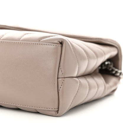 Saint Laurent Calfskin Y Quilted Monogram Small Loulou Chain Satchel Dark Beige 10 of 11