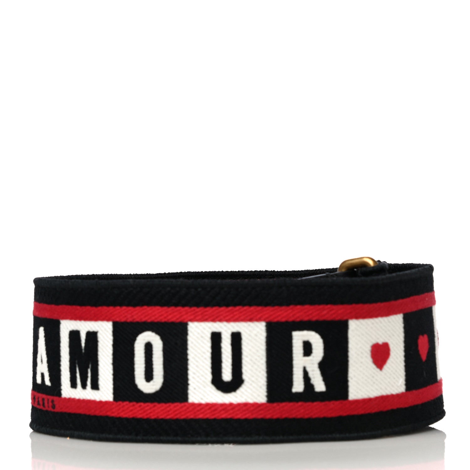 Christian Dior Canvas Embroidered Dioramour Shoulder Strap Black Red White 2 of 7