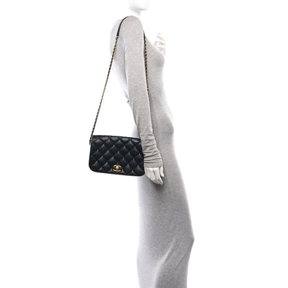 Chanel Calfskin Quilted Nailed CC Flap Bag Black 2 of 10