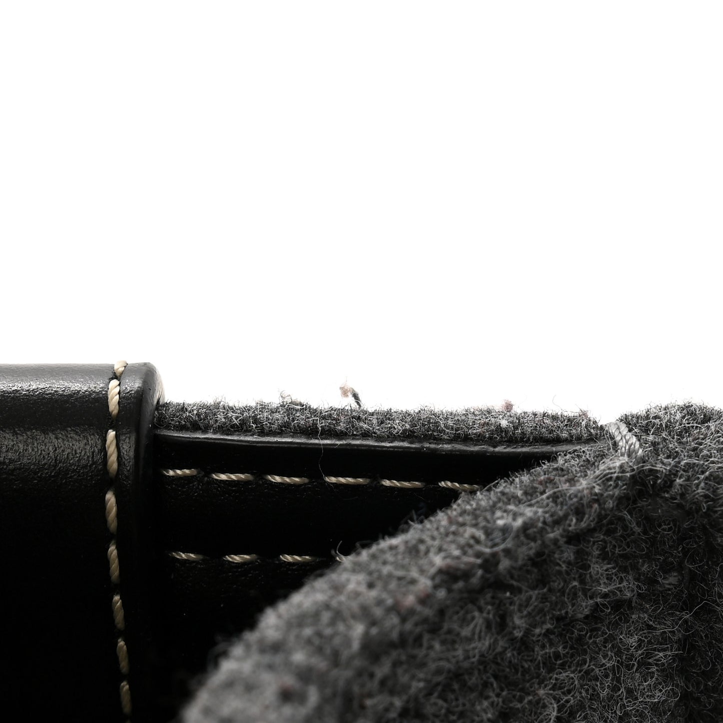Felt Calfskin Small Woody Ribbon Tote With Strap Cashmere Grey