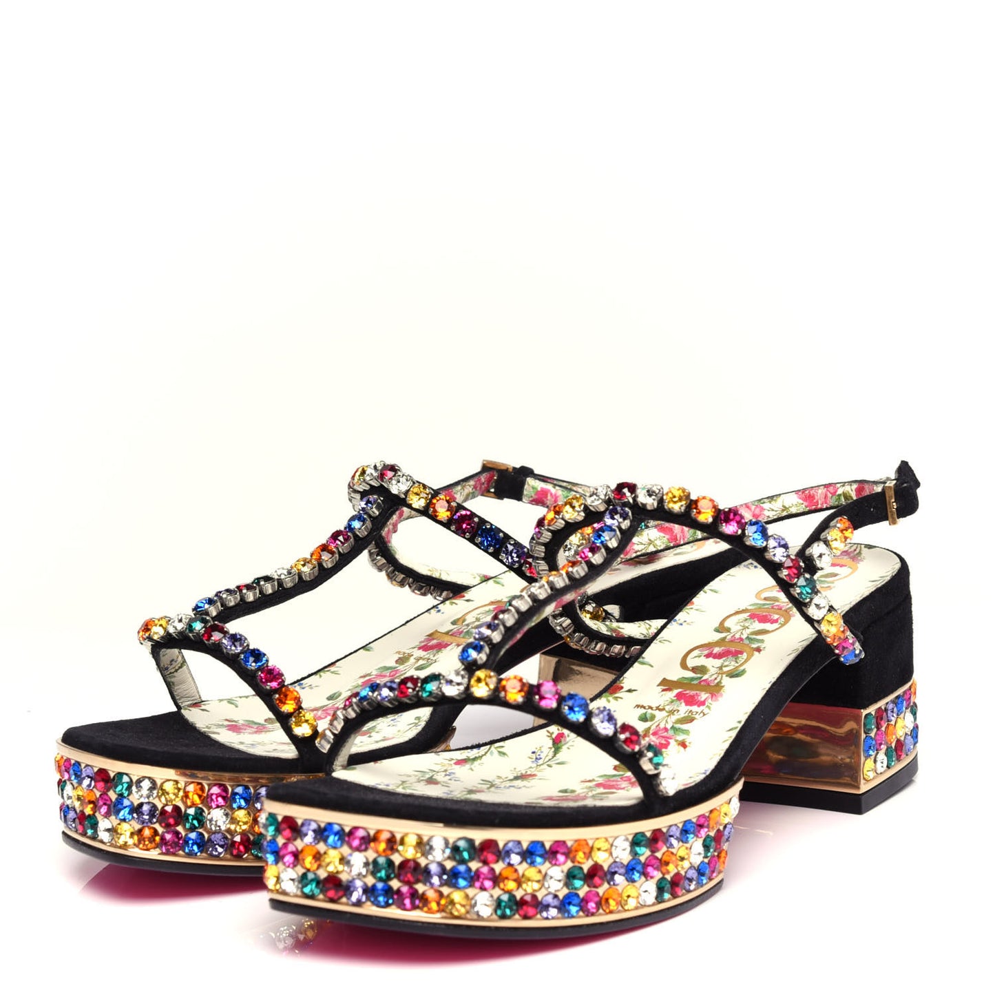 Kid Scamosciato Crystal Mira Platform Sandals 39 Multicolor
