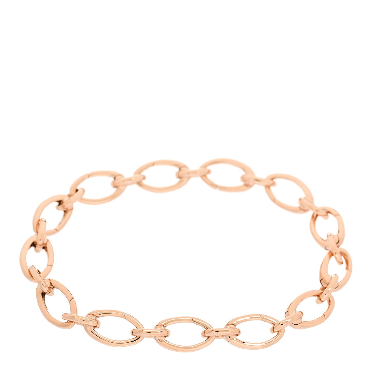 18K Rose Gold Clasping Oval Link Bracelet