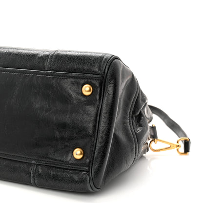 Miu Miu Vitello Shine Top Handle Satchel Black 18 of 19