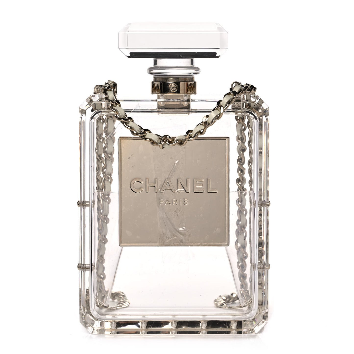 Transluscent Plexiglass Perfume Bottle Clutch