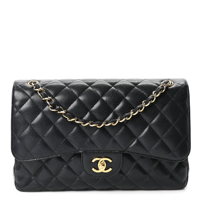 Chanel Caviar Quilted Jumbo Double Flap Black 1 of 11