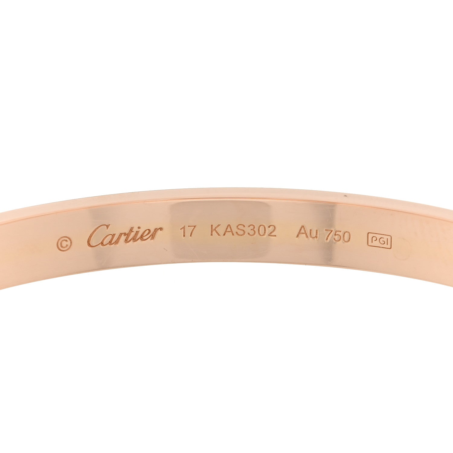Cartier 18K Pink Gold LOVE Bracelet 17 3 of 5