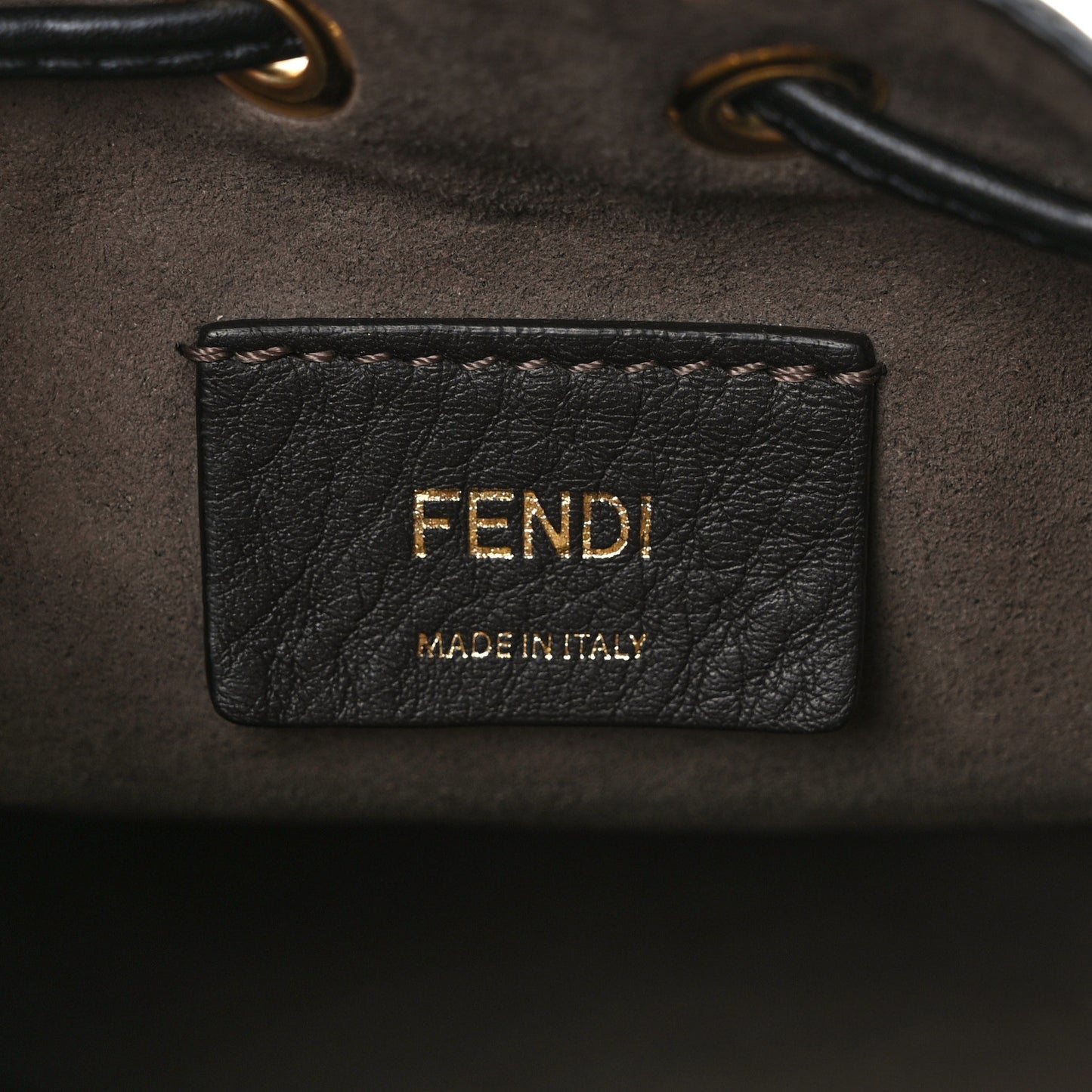 Vitello Liberty F is Fendi Bi-Color FF 1974 Embossed Mini Mon Tresor Bucket Bag Maya Black