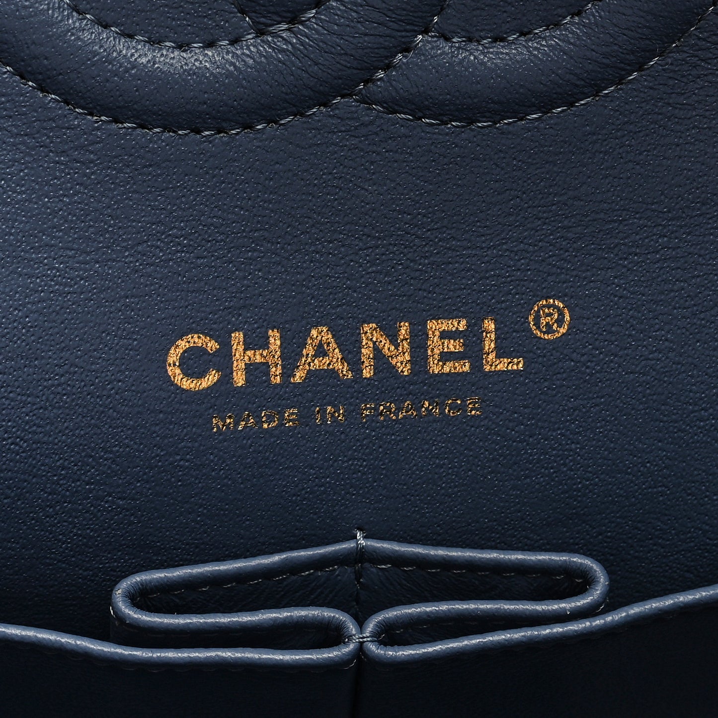 Denim Tweed Quilted Medium Double Flap Blue