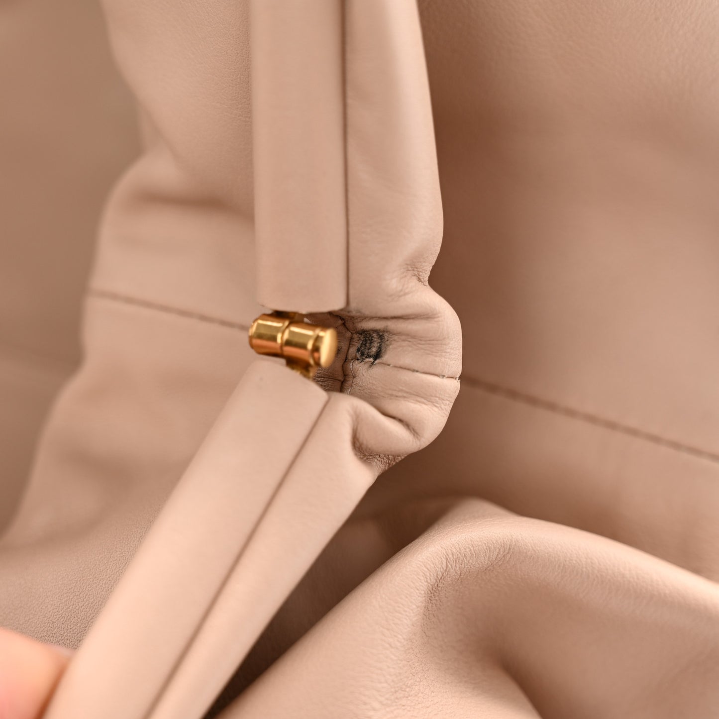 Smooth Butter Calf The Pouch Oversized Clutch Nude