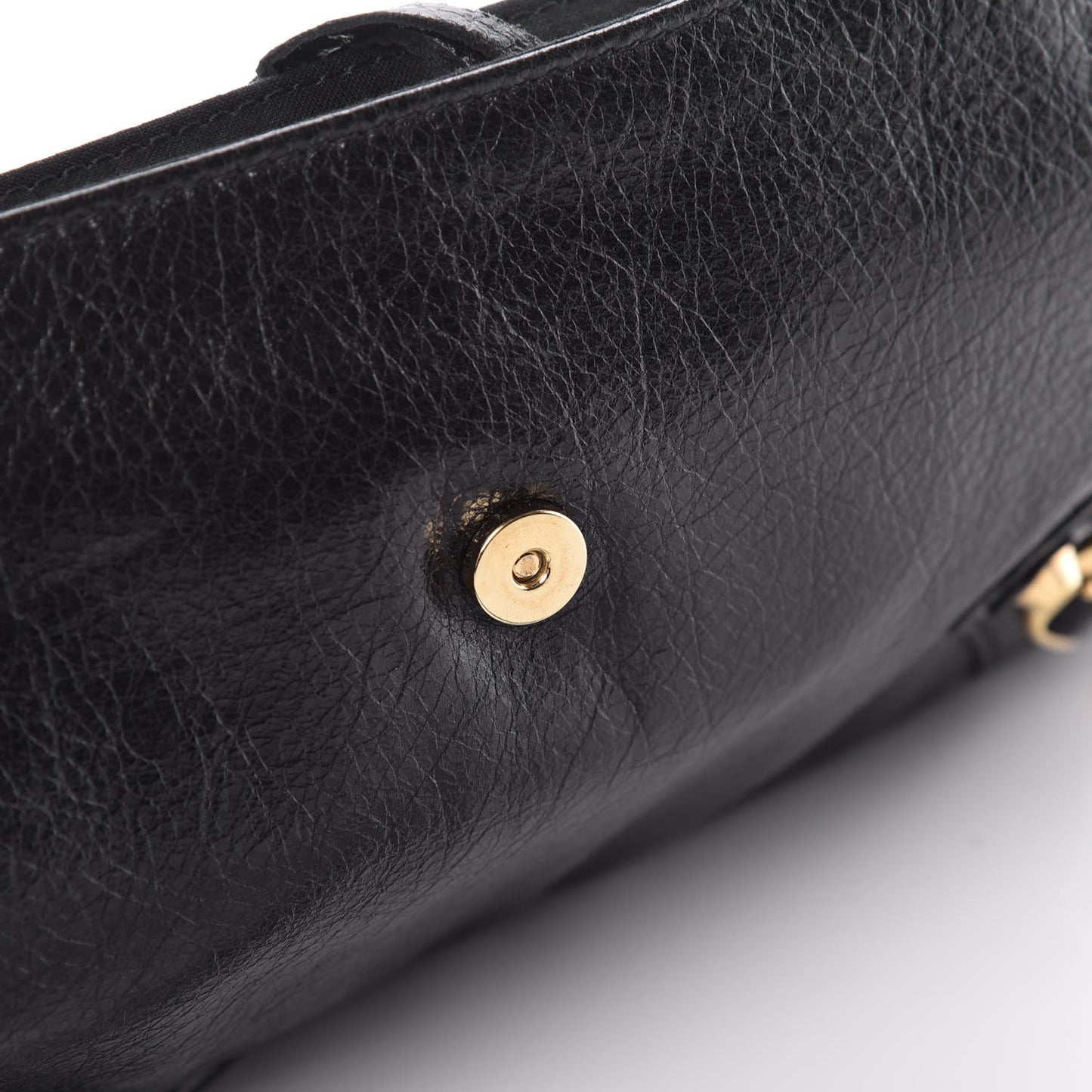 Agneau Classic Gold Hardware Envelope Clutch Black