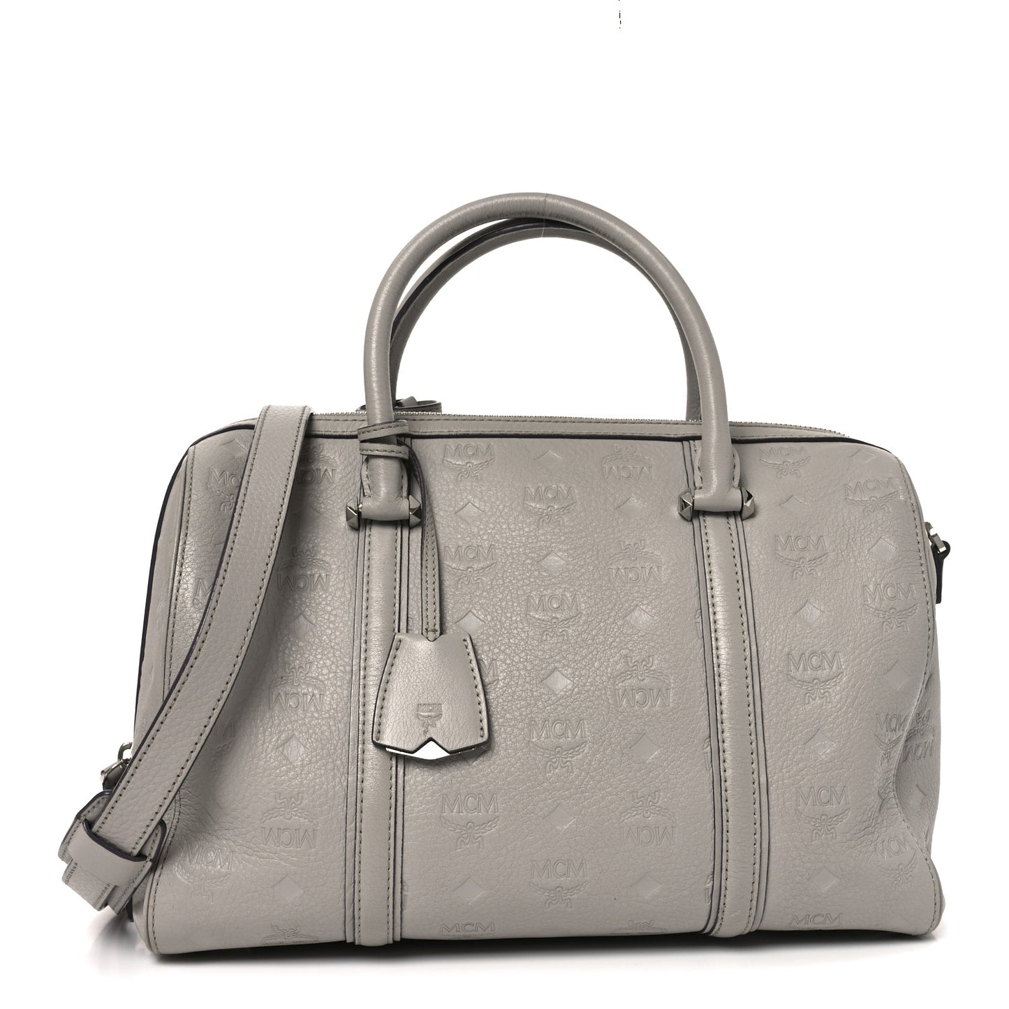 Calfskin Ottomar Monogram Boston Bag Dove