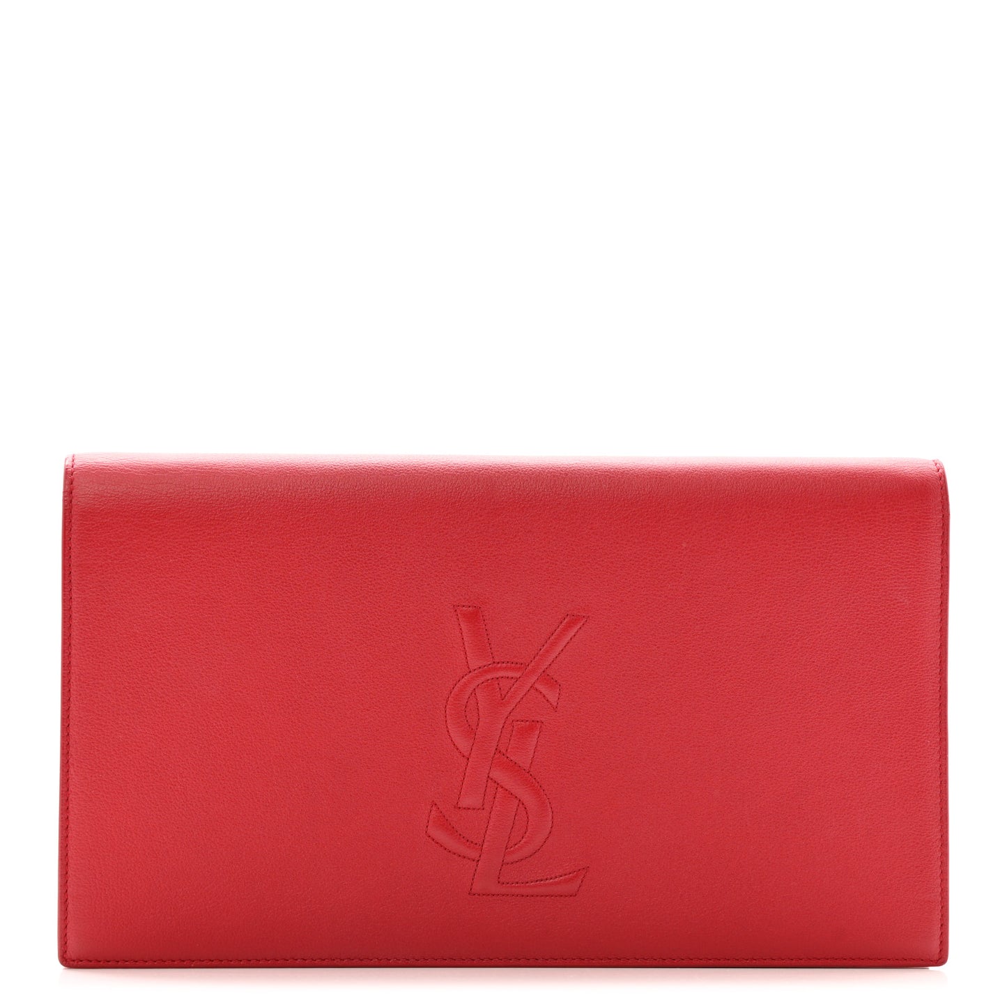 Calfskin Monogram Large Belle De Jour Clutch Red