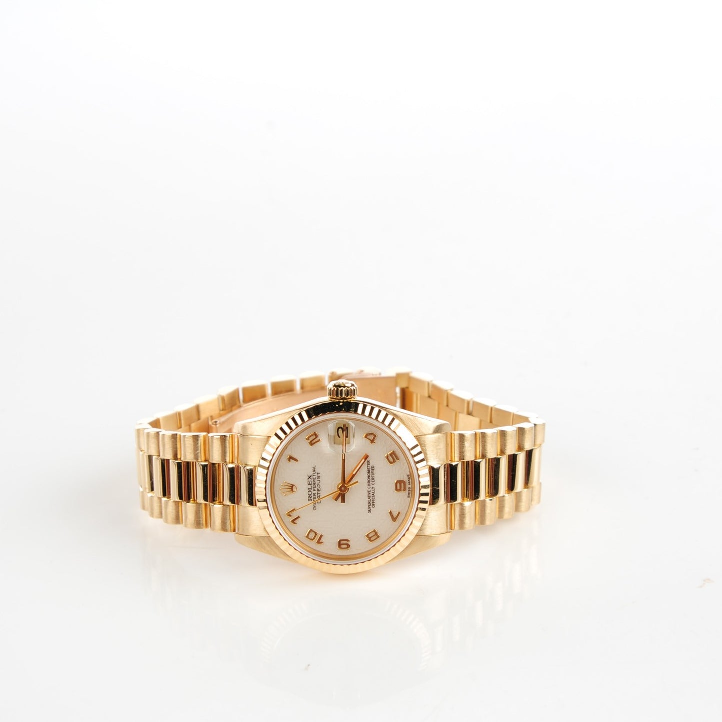 18K Yellow Gold 31mm Oyster Perpetual Datejust President Watch White Jubilee 68278