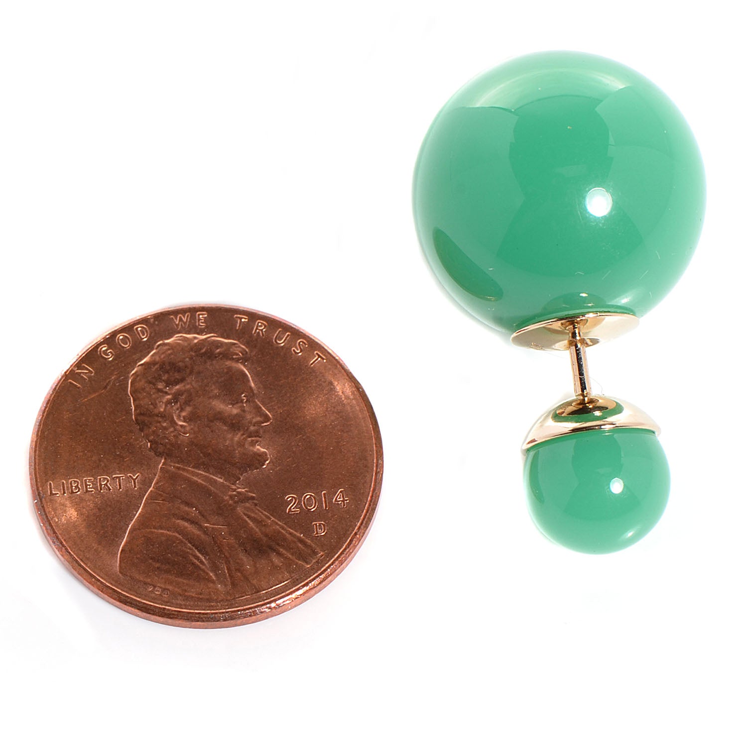 Christian Dior Mise En Dior Tribal Earrings Jade Green 2 of 5