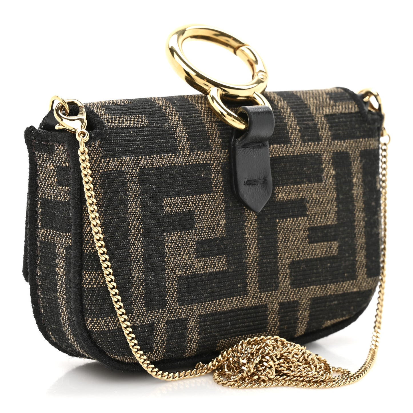 Glazed Fabric FF 1974 Nano Baguette Charm Mogano Panna