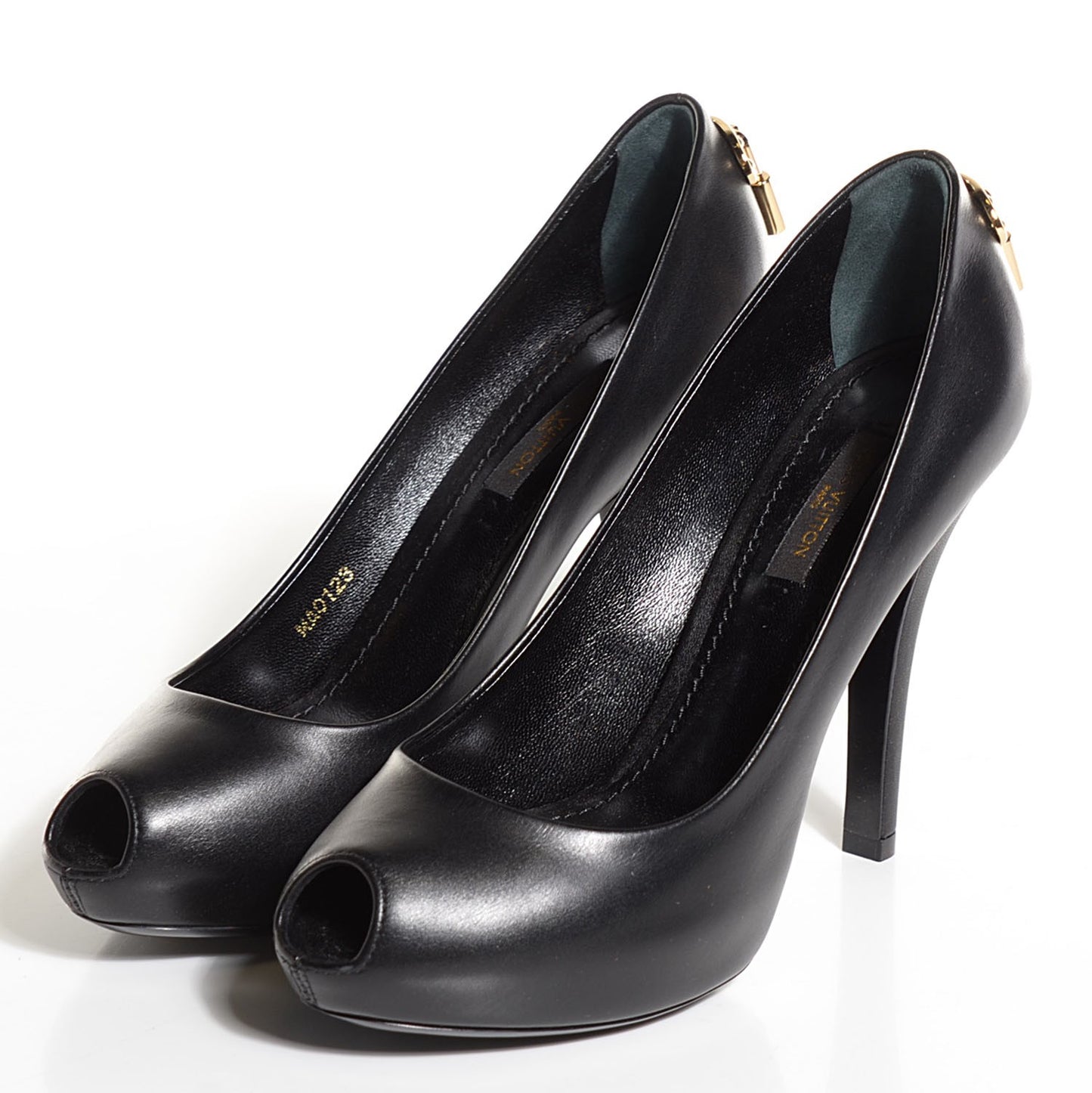 Smooth Calfskin Oh Really Peep Toe Pumps 35.5 Black