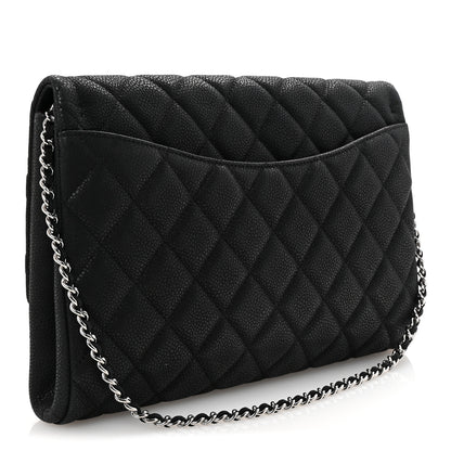 Chanel Iridescent Caviar Quilted Clutch With Chain Flap Black 3 of 10