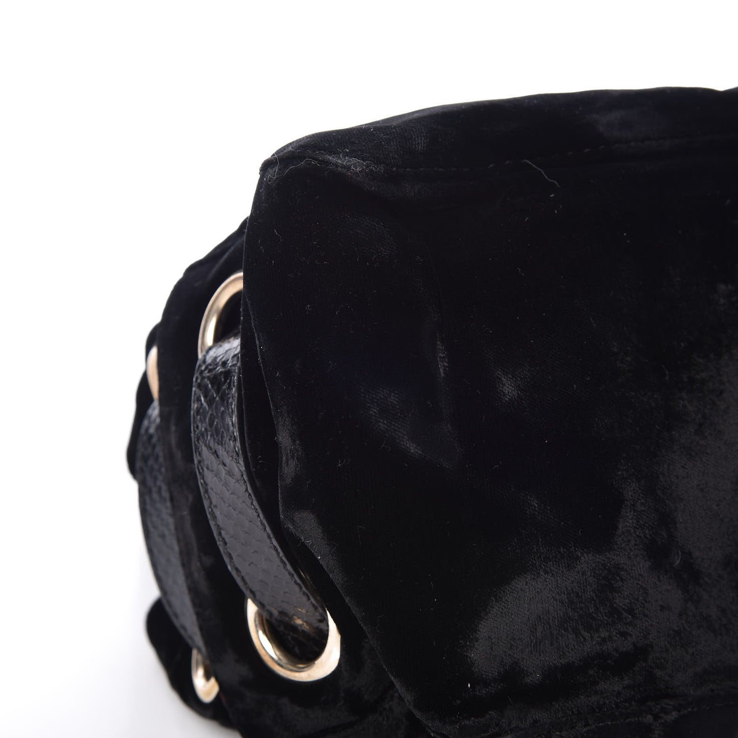 Velvet Snakeskin Ramona Shoulder Bag Black