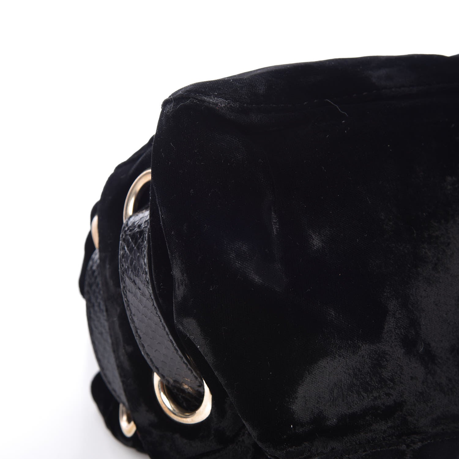 Jimmy Choo Velvet Snakeskin Ramona Shoulder Bag Black 12 of 14
